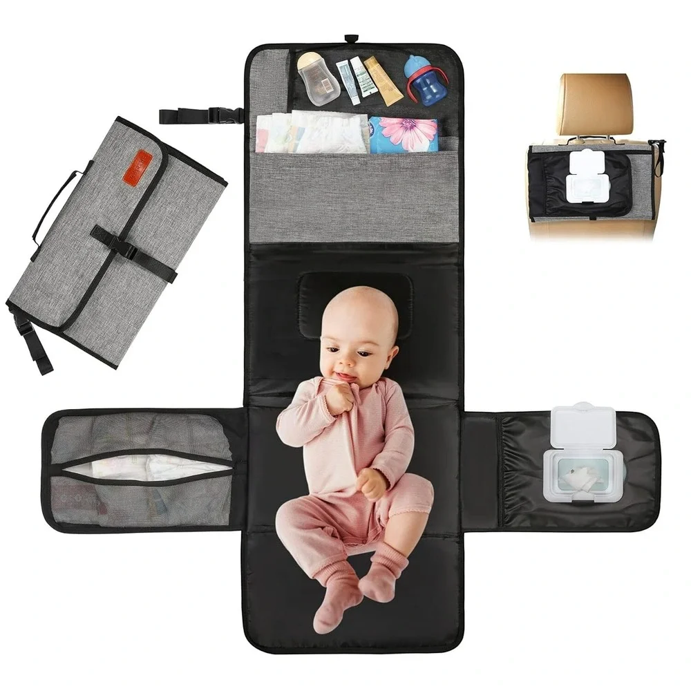 TOPGOOSE Portable Diaper Changing Pad: Waterproof, Foldable Baby Travel Mat & Ba